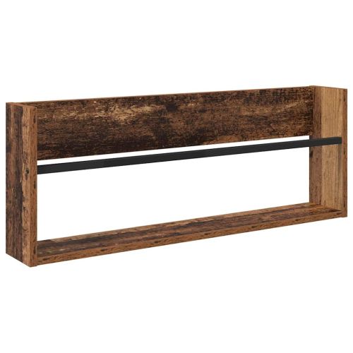 Етажерка за списания с рафт 2 pcs Старо дърво 80 x 12 x 30 см