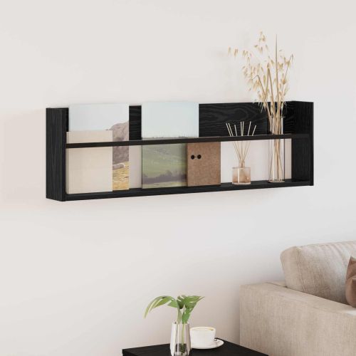 Етажерка за списания с рафт Черния дъб 100 x 12 x 30 см