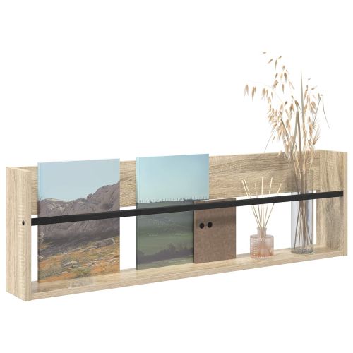 Етажерка за списания с рафт Сонома дъб 100 x 12 x 30 см