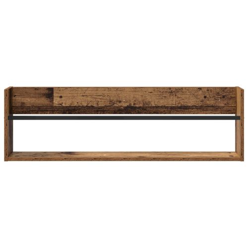 Етажерка за списания с рафт 2 pcs Старо дърво 100 x 12 x 30 см