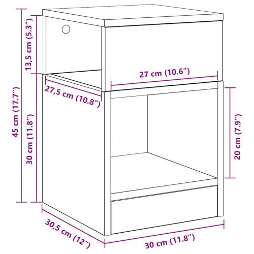 Крайна масичка 2 pcs Бяло 30,5 x 30 x 45 см Инженерно дърво