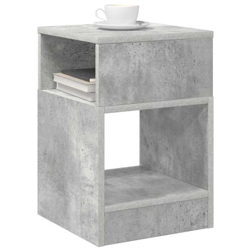 Крайна масичка Циментено сиво 30,5 x 30 x 45 см Инженерно дърво