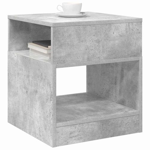 Крайна масичка Циментено сиво 40,5 x 40 x 45 см Инженерно дърво