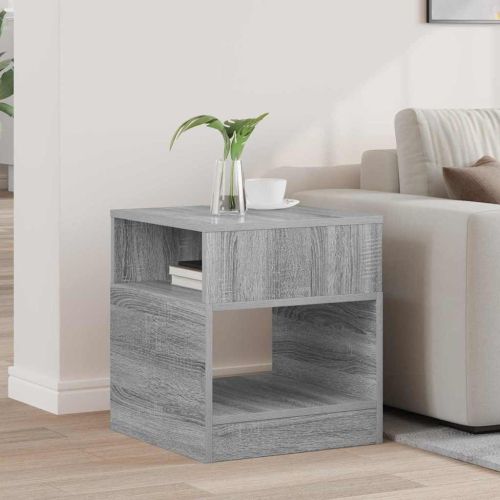 Крайна масичка Сив Сонома 40,5 x 40 x 45 см Инженерно дърво