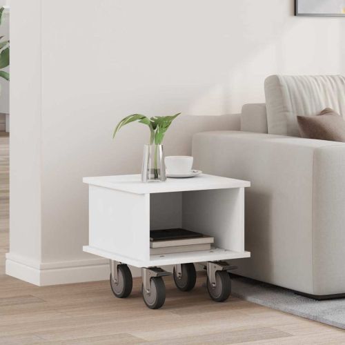 ТВ стойка Бяло 37 x 35 x 35 см Инженерно дърво