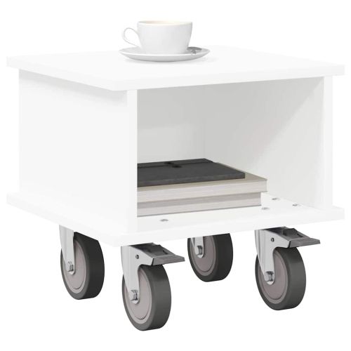 ТВ стойка Бяло 37 x 35 x 35 см Инженерно дърво