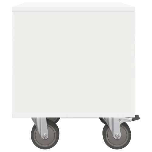 Нощно шкафче Бяло 40,5 x 40 x 48 см Инженерно дърво
