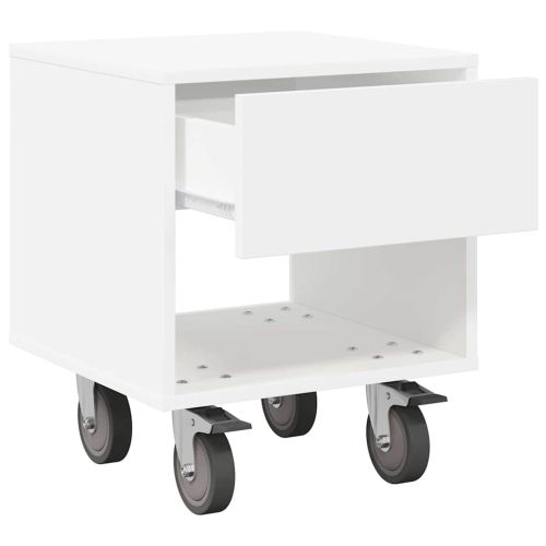 Нощно шкафче 2 pcs Бяло 40,5 x 40 x 48 см Инженерно дърво