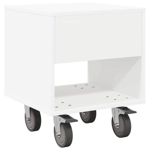 Нощно шкафче 2 pcs Бяло 40,5 x 40 x 48 см Инженерно дърво