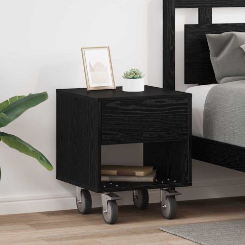 Нощно шкафче 2 pcs Черния дъб 40,5 x 40 x 48 см Инженерно дърво