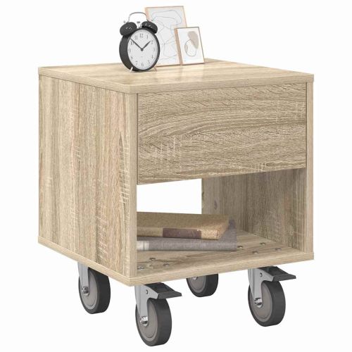 Нощно шкафче 2 pcs Сонома дъб 40,5 x 40 x 48 см Инженерно дърво
