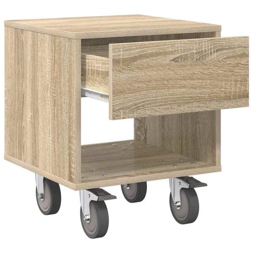 Нощно шкафче 2 pcs Сонома дъб 40,5 x 40 x 48 см Инженерно дърво