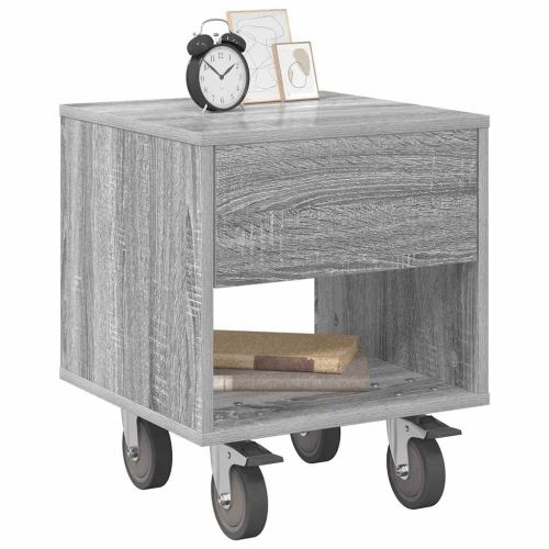 Нощно шкафче Сив Сонома 40,5 x 40 x 48 см Инженерно дърво