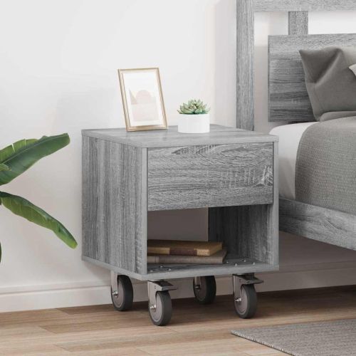 Нощно шкафче 2 pcs Сив Сонома 40,5 x 40 x 48 см Инженерно дърво