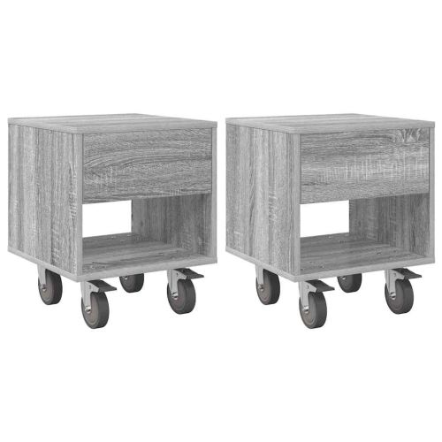Нощно шкафче 2 pcs Сив Сонома 40,5 x 40 x 48 см Инженерно дърво