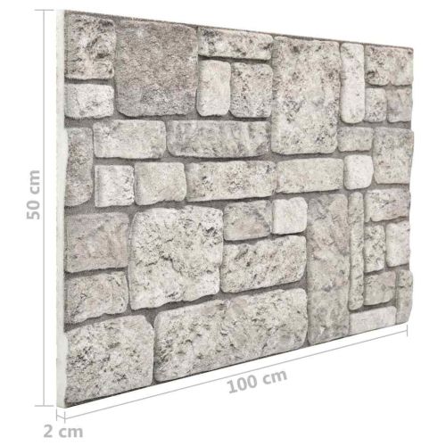 Стенни панели 10 pcs Сиво 100 x 50 cm EPS пяна