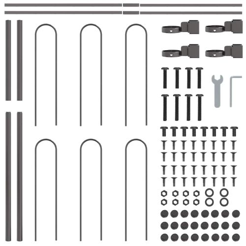 Градска ограда 9 pcs Сив 15,3 x 1,2 м Прахово боядисана стомана