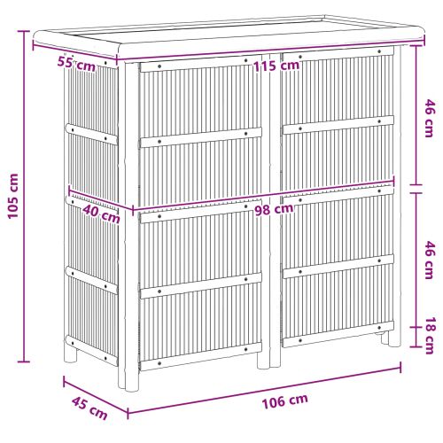 Външна бар маса Естествен 115 x 55 x 105 см Бамбук