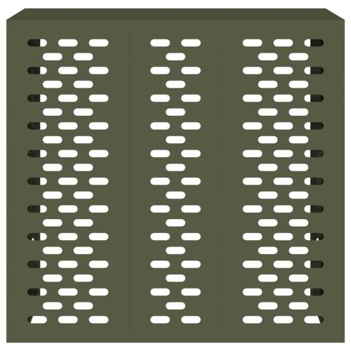 Покритие за климатик Маслиненозелен 110 x 50 x 105 см Стомана