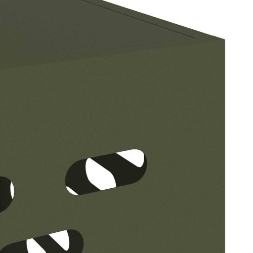 Покритие за климатик Маслиненозелен 110 x 50 x 105 см Стомана