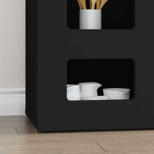 Служебен шкаф Черно 100 x 35 x 59 см Инженерно дърво