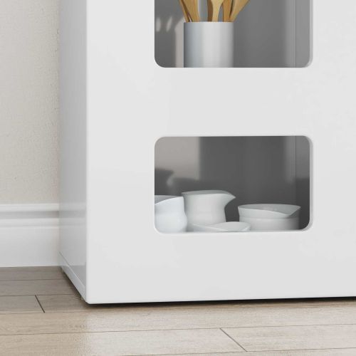 Служебен шкаф Лъскаво бяло 100 x 35 x 59 см Инженерно дърво