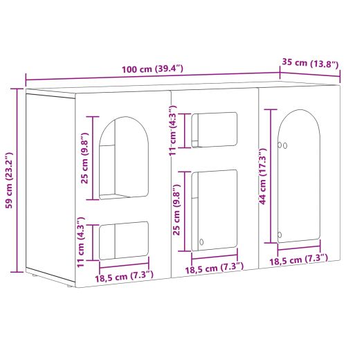 Служебен шкаф Сив Сонома 100 x 35 x 59 см Инженерно дърво