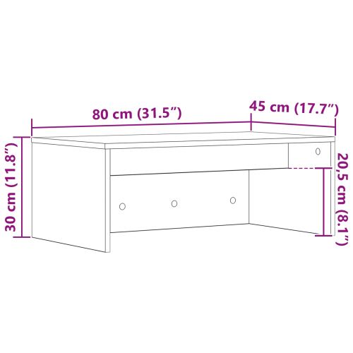 Стенно бюро Циментено сиво 80 x 45 x 30 см Инженерно дърво
