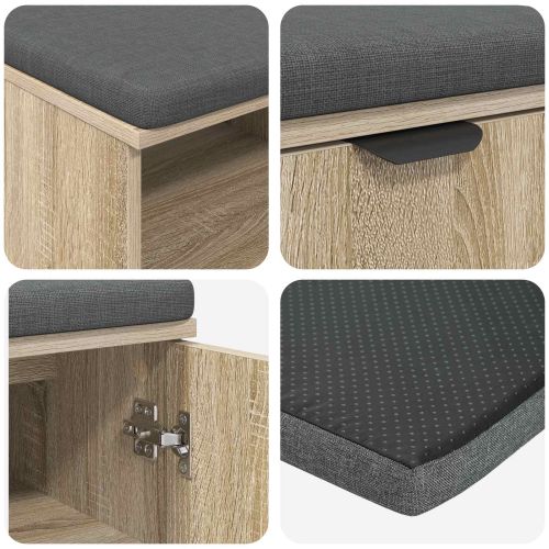 Пейка за коридор с възглавница Сонома дъб 80 x 38 x 46 см