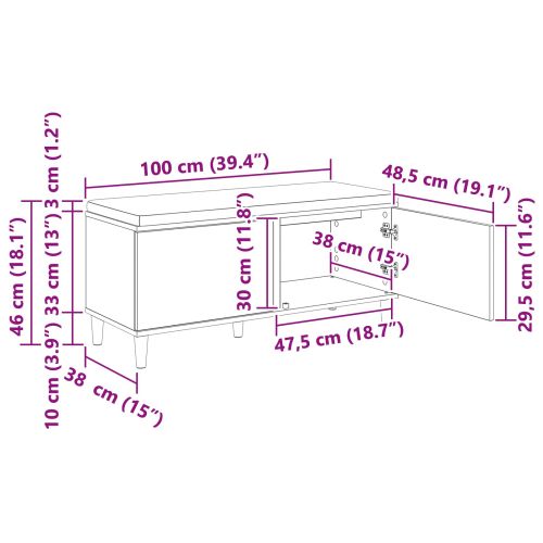 Пейка за коридор с възглавница Артизан Дъб 100 x 38 x 46 см