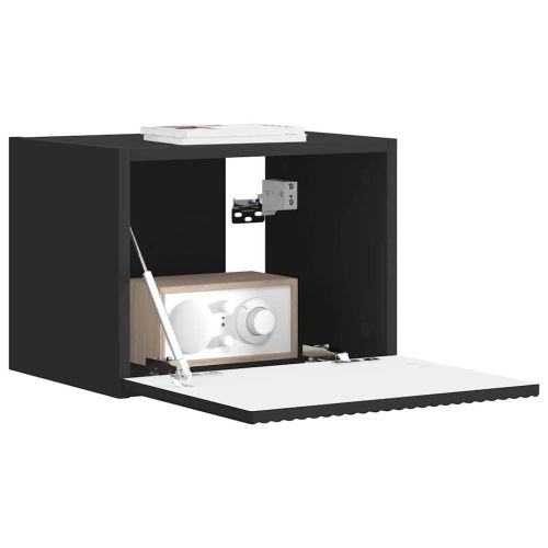 TV стенен шкаф Черно 39 x 31 x 29,5 см Инженерно дърво
