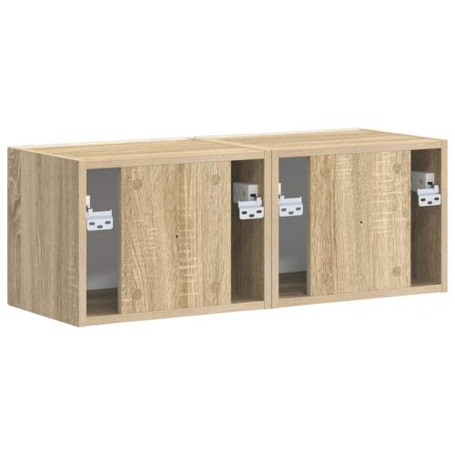 TV стенен шкаф 2 pcs Сонома 39 x 31 x 29,5 см Инженерно дърво