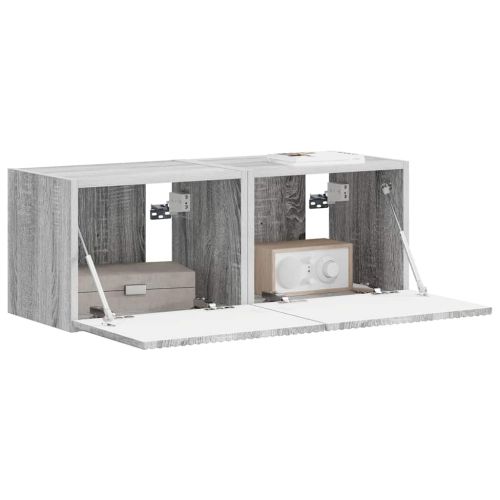 TV стенен шкаф 2 pcs Сив Сонома 39 x 31 x 29,5 см