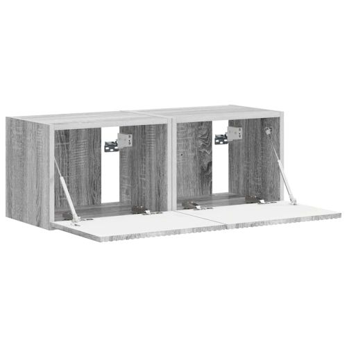 TV стенен шкаф 2 pcs Сив Сонома 39 x 31 x 29,5 см