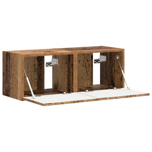 TV стенен шкаф 2 pcs Старо дърво 39 x 31 x 29,5 см