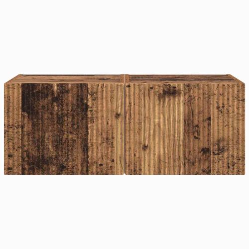 TV стенен шкаф 2 pcs Старо дърво 39 x 31 x 29,5 см