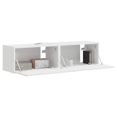 TV стенен шкаф 2 pcs Бяло 60 x 31 x 29,5 см Инженерно дърво