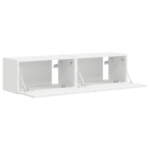 TV стенен шкаф 2 pcs Бяло 60 x 31 x 29,5 см Инженерно дърво