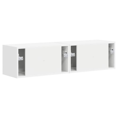 TV стенен шкаф 2 pcs Бяло 60 x 31 x 29,5 см Инженерно дърво