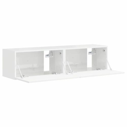 TV стенен шкаф 2 pcs Гланц бяло 60 x 31 x 29,5 см