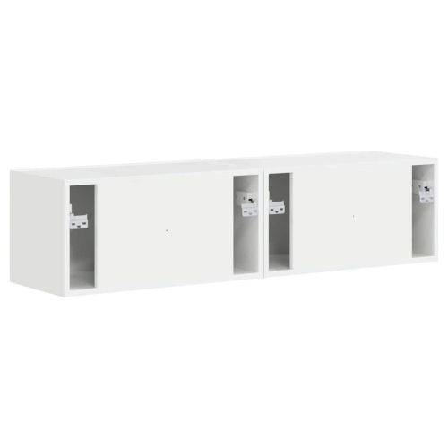 TV стенен шкаф 2 pcs Гланц бяло 60 x 31 x 29,5 см
