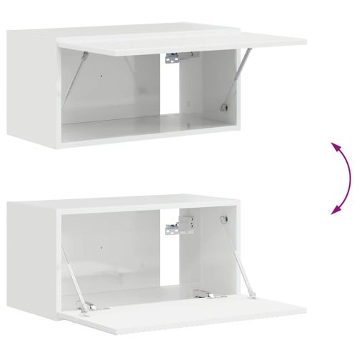 TV стенен шкаф 2 pcs Гланц бяло 60 x 31 x 29,5 см