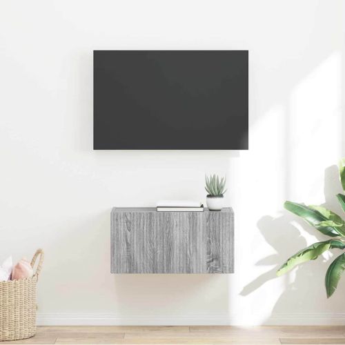 TV стенен шкаф Сив Сонома 60 x 31 x 29,5 см Инженерно дърво