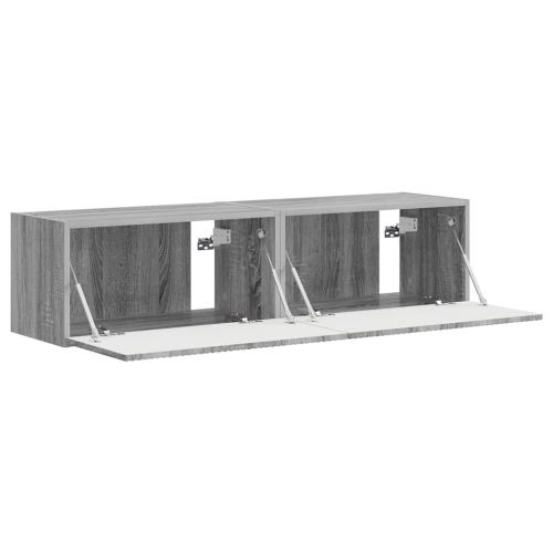 TV стенен шкаф 2 pcs Сив Сонома 60 x 31 x 29,5 см