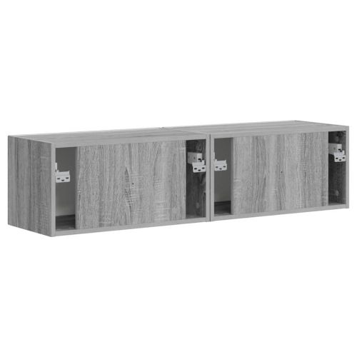 TV стенен шкаф 2 pcs Сив Сонома 60 x 31 x 29,5 см