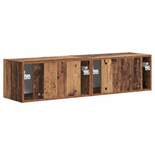 TV стенен шкаф 2 pcs Старо дърво 60 x 31 x 29,5 см
