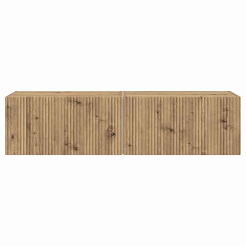 TV стенен шкаф 2 pcs Дъб Артизан 60 x 31 x 29,5 см