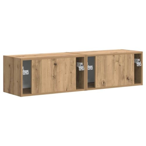 TV стенен шкаф 2 pcs Дъб Артизан 60 x 31 x 29,5 см