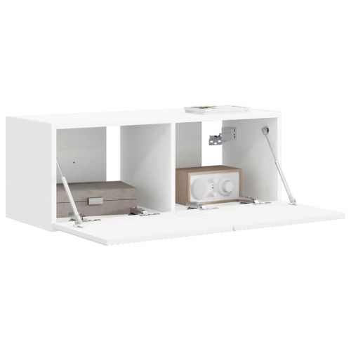 TV стенен шкаф Бяло 78,5 x 31 x 29,5 см Инженерно дърво