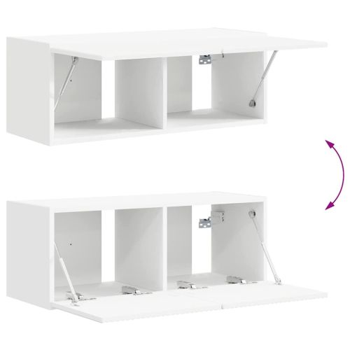TV стенен шкаф Бяло 78,5 x 31 x 29,5 см Инженерно дърво
